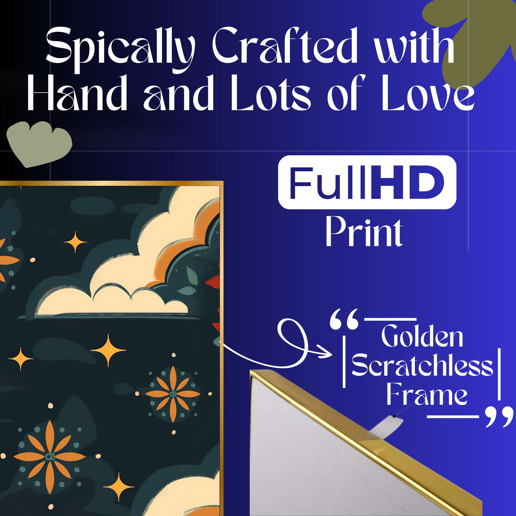 Set of Three Wall Paintings for Wall Dacoration Golden Framed Wall Paintings for Living Room & Bedroom Wall Art for Home Decoration & Office Wall Décor (24x18 inch CH-GD3-6) - Image 4