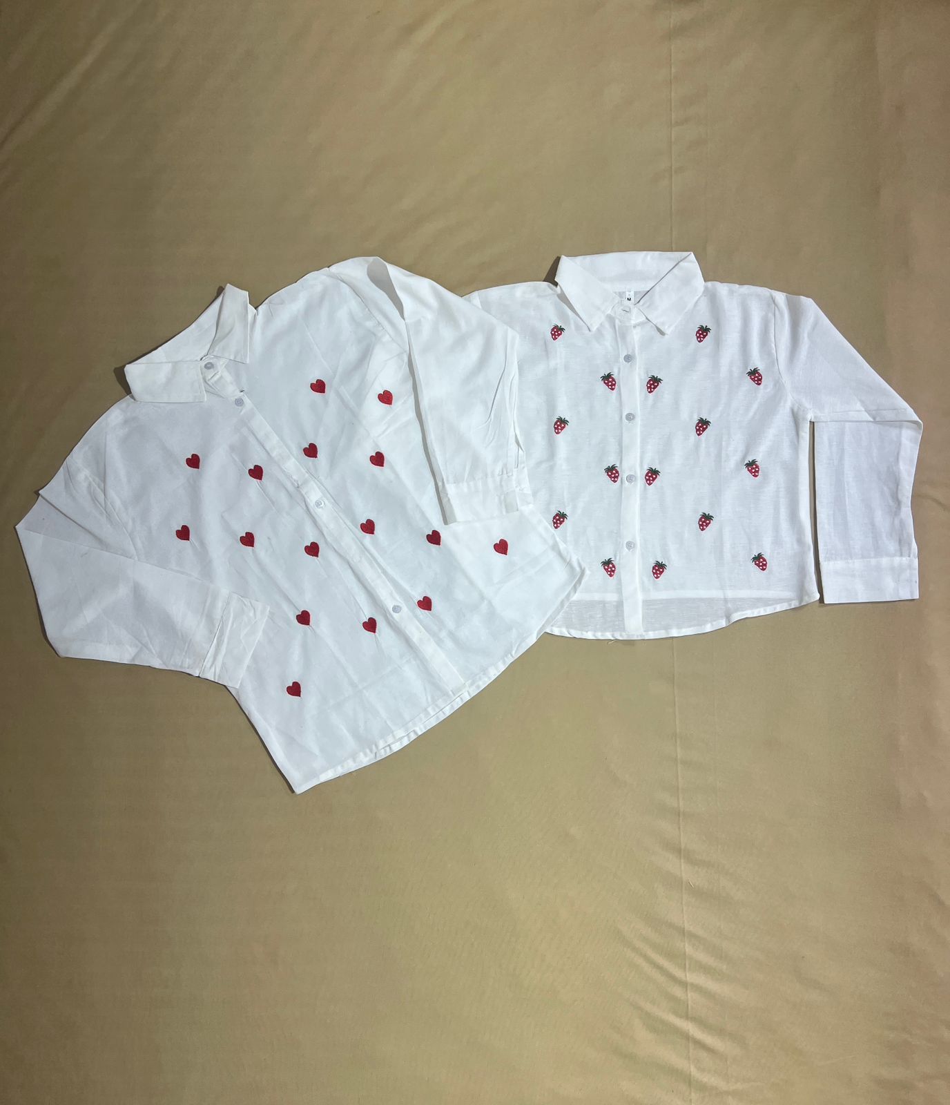 Women's Elegant white embroidered shirt